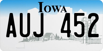IA license plate AUJ452