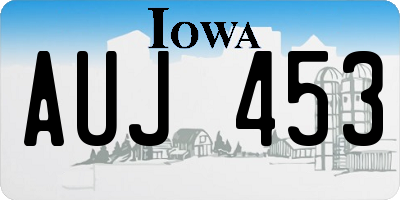 IA license plate AUJ453