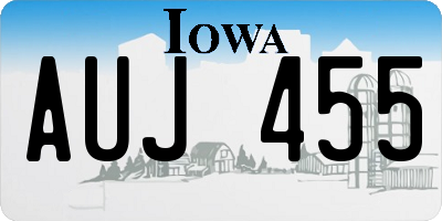 IA license plate AUJ455