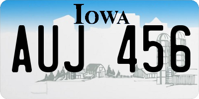 IA license plate AUJ456