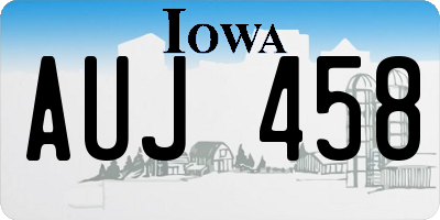 IA license plate AUJ458