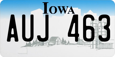 IA license plate AUJ463