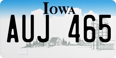 IA license plate AUJ465