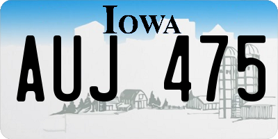 IA license plate AUJ475