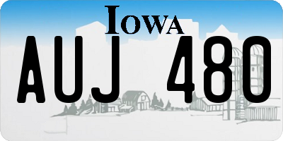 IA license plate AUJ480