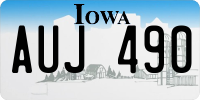 IA license plate AUJ490