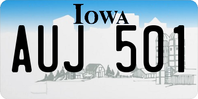 IA license plate AUJ501