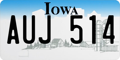 IA license plate AUJ514