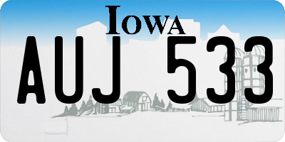 IA license plate AUJ533
