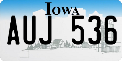 IA license plate AUJ536
