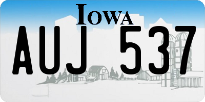 IA license plate AUJ537
