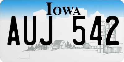 IA license plate AUJ542