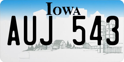 IA license plate AUJ543