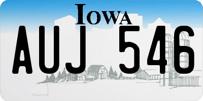 IA license plate AUJ546
