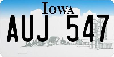 IA license plate AUJ547