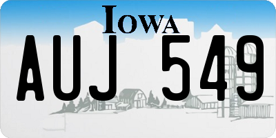 IA license plate AUJ549