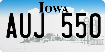 IA license plate AUJ550