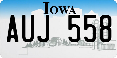 IA license plate AUJ558