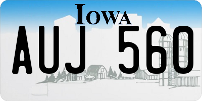 IA license plate AUJ560