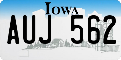 IA license plate AUJ562