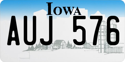 IA license plate AUJ576