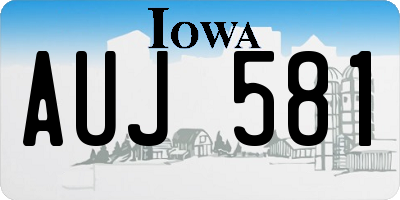IA license plate AUJ581