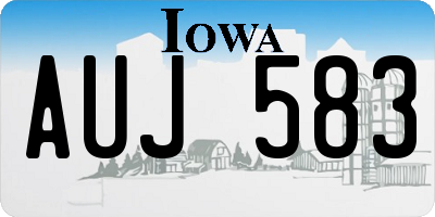 IA license plate AUJ583