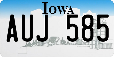 IA license plate AUJ585