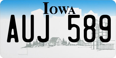 IA license plate AUJ589