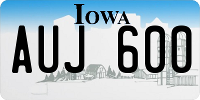 IA license plate AUJ600