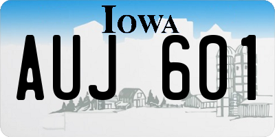 IA license plate AUJ601