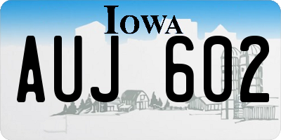 IA license plate AUJ602