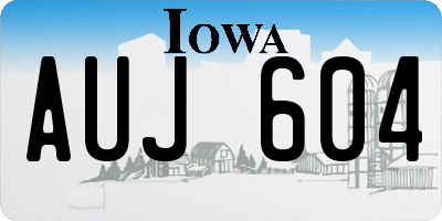 IA license plate AUJ604
