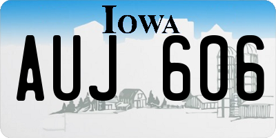 IA license plate AUJ606