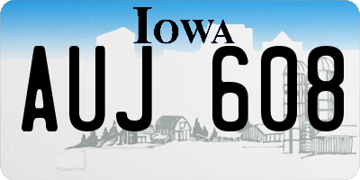IA license plate AUJ608