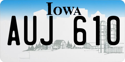 IA license plate AUJ610