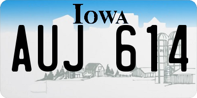 IA license plate AUJ614