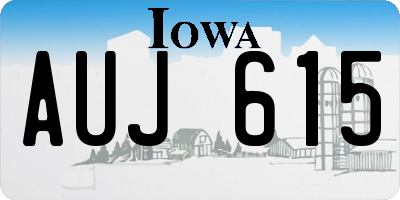 IA license plate AUJ615