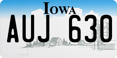 IA license plate AUJ630