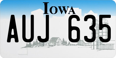 IA license plate AUJ635