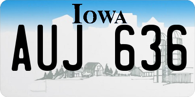 IA license plate AUJ636