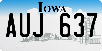 IA license plate AUJ637