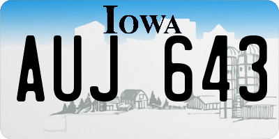 IA license plate AUJ643