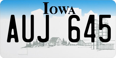 IA license plate AUJ645
