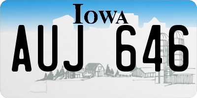 IA license plate AUJ646