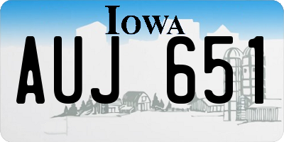 IA license plate AUJ651
