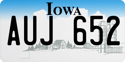 IA license plate AUJ652