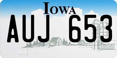 IA license plate AUJ653