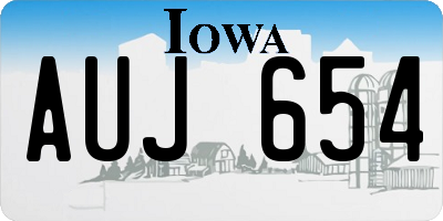 IA license plate AUJ654