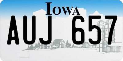 IA license plate AUJ657